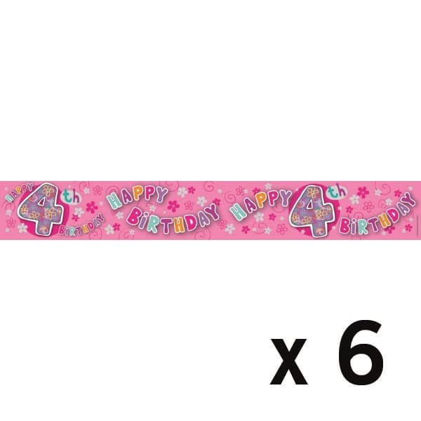 Expression Factory Age 4 Girls Foil Banner (6 Pack)