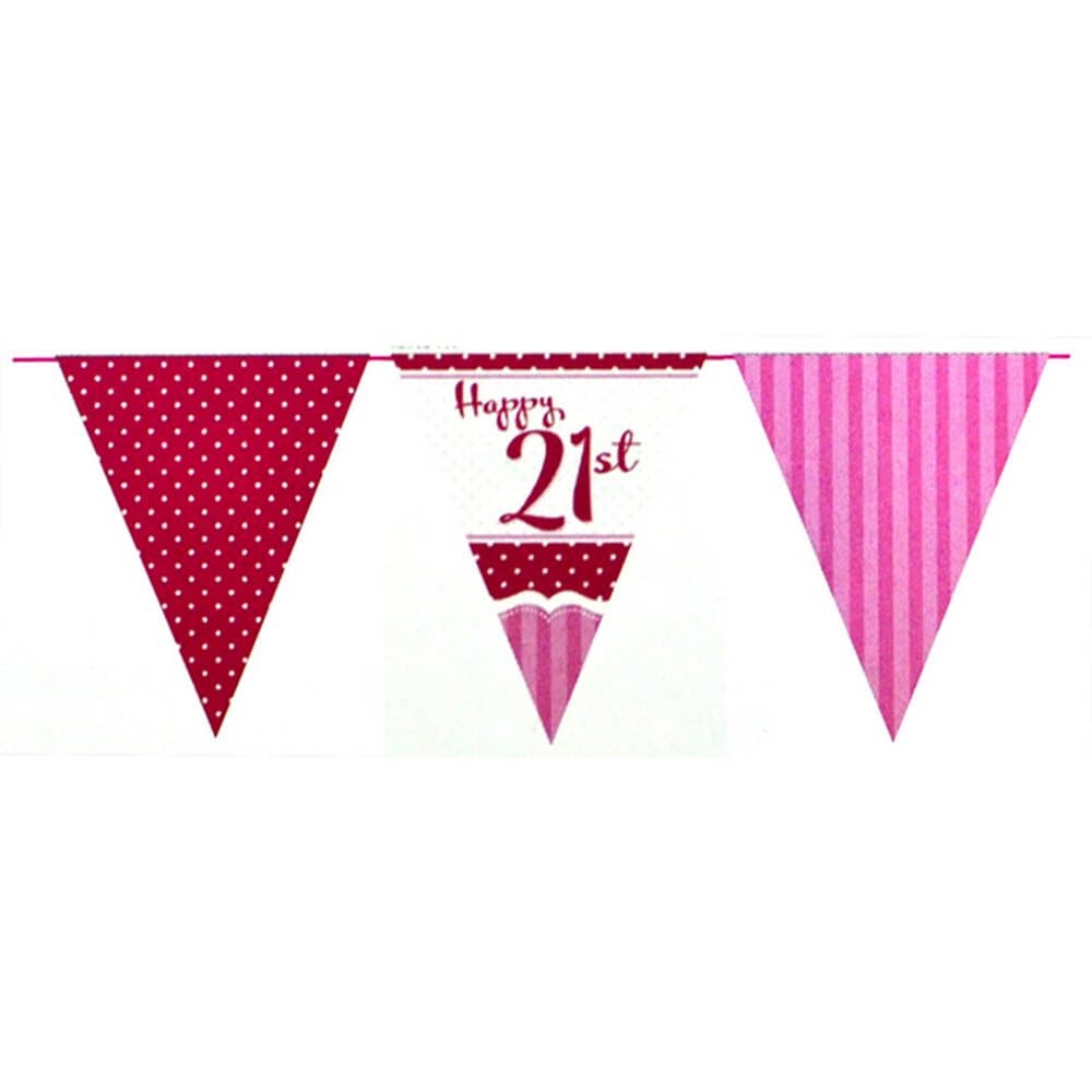Creative Party Perfectly Pink Happy 21st Birthday Bunting