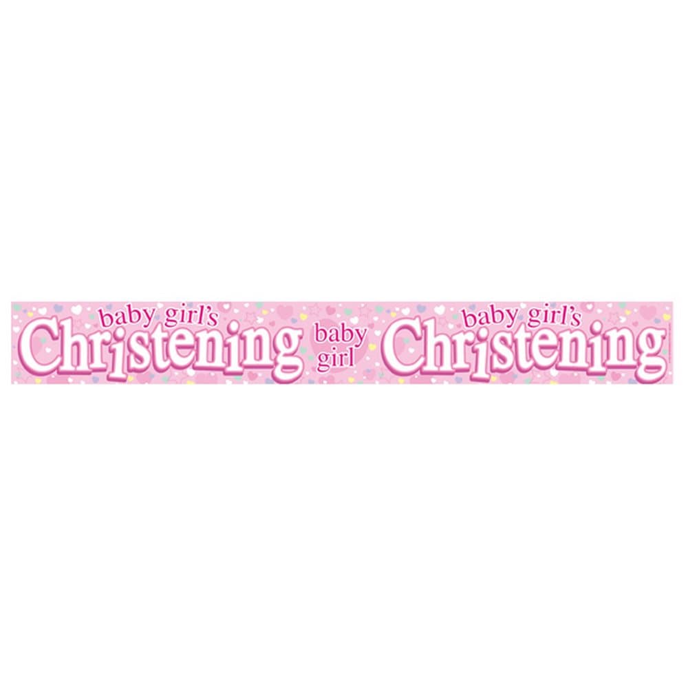 Expression Factory Baby Christening Holographic Foil Banner