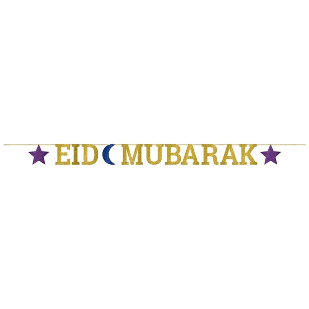 Amscan Eid Mubarak Glittery Letter Banner