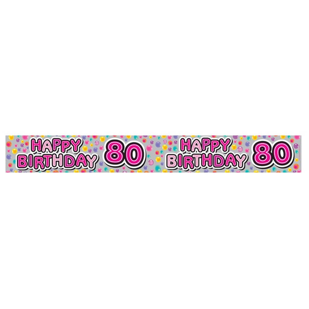 Expression Factory Womens/Ladies Happy 80th Birthday Foil Party Banner