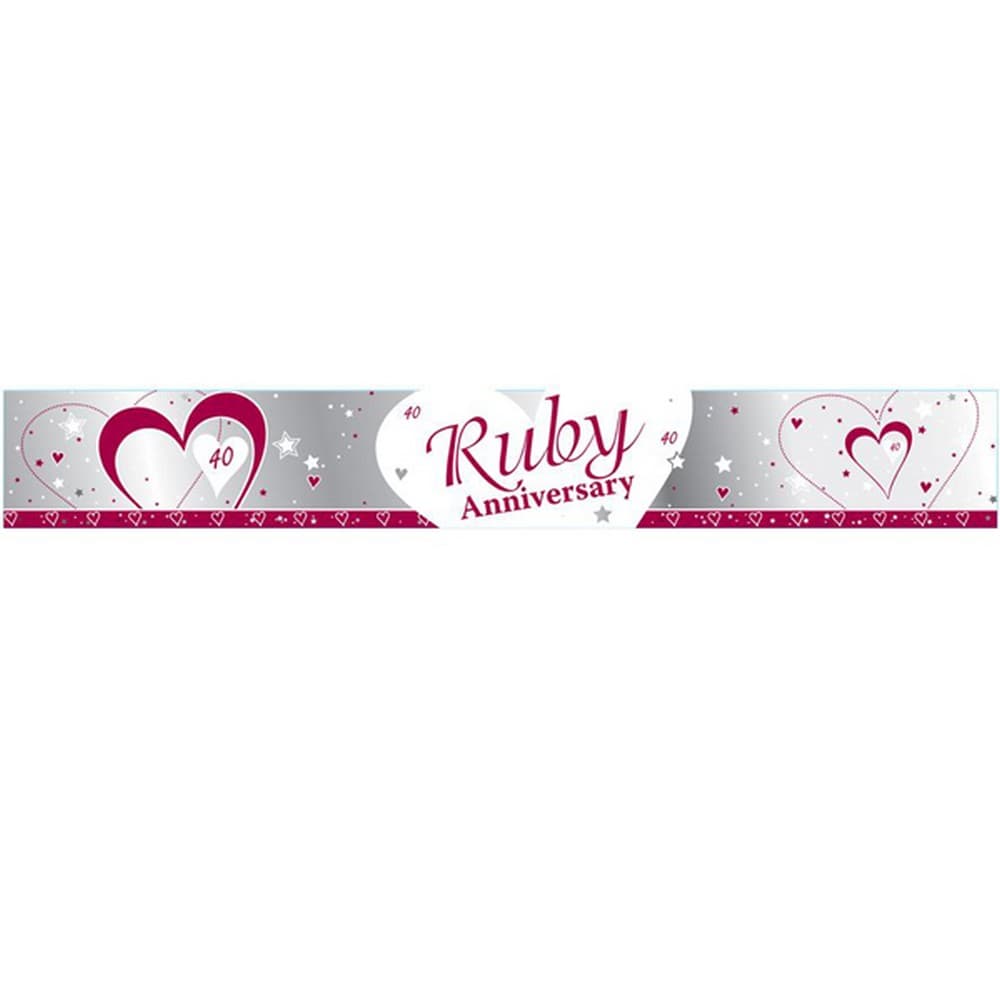 Creative Party 40th Anniversary Ruby 9 Foot Foil Banner