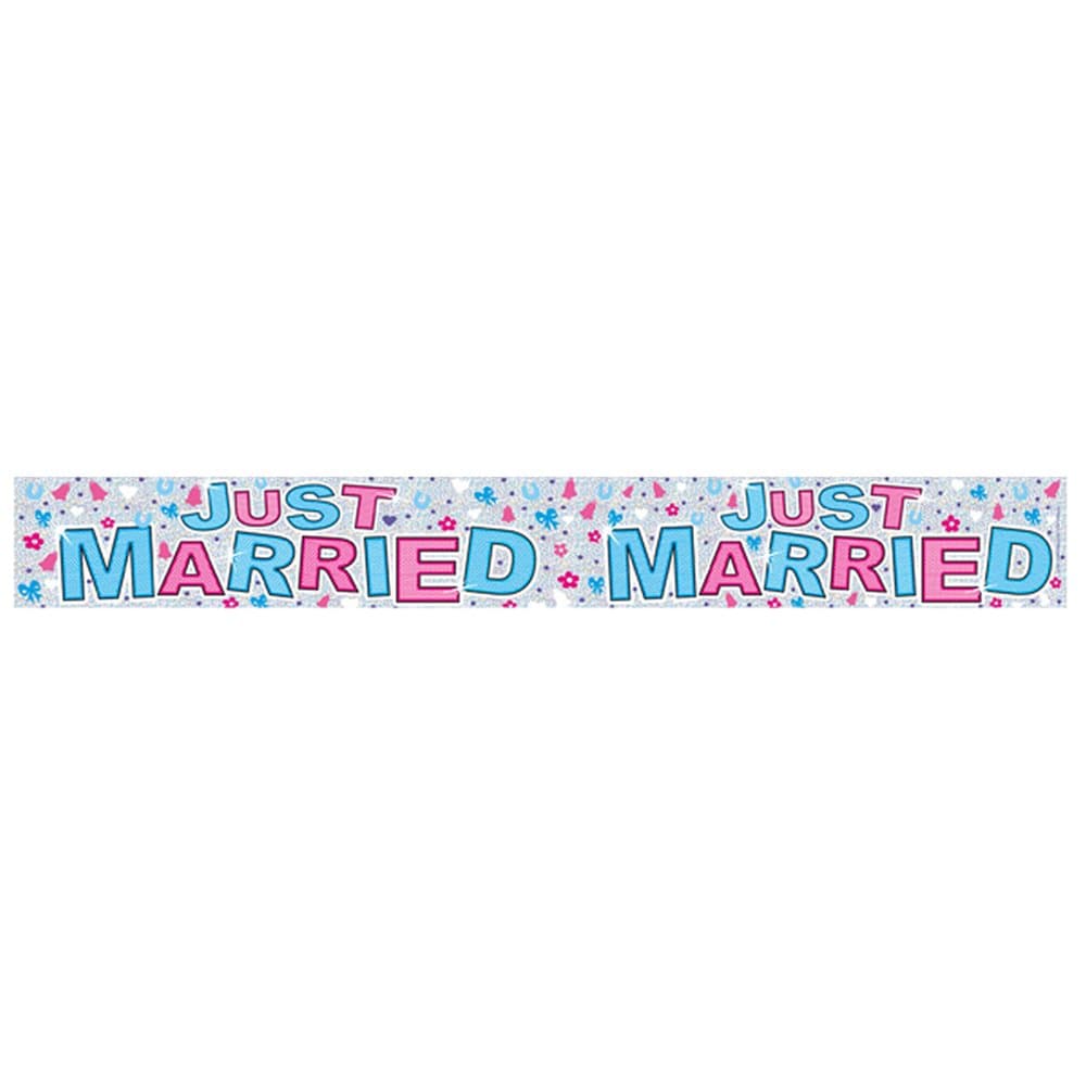Expression Factory Just Married Holographic Foil Banner