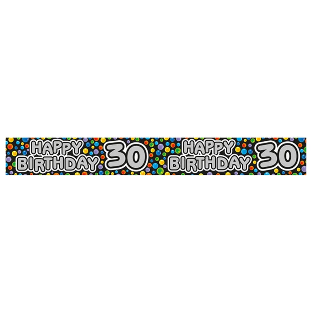 Expression Factory Happy 30th Birthday Polka Dot Foil Party Banner
