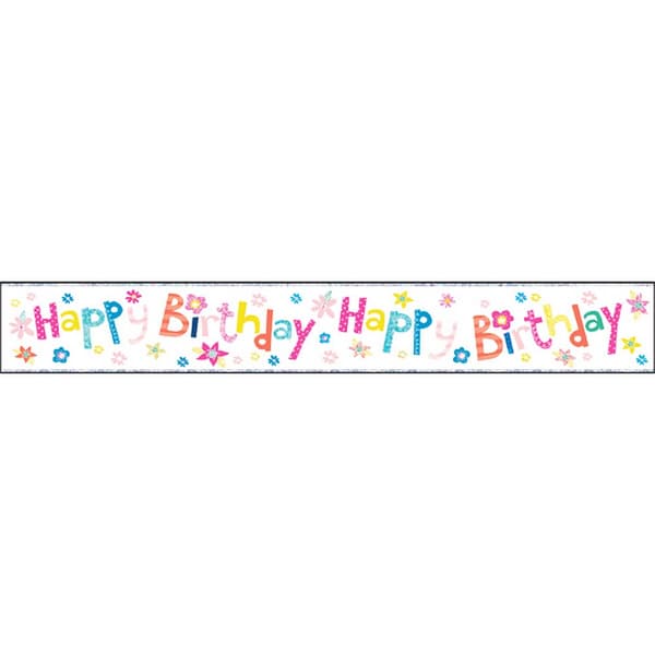Simon Elvin Floral Happy Birthday Foil Party Banner