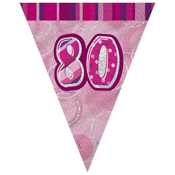 Unique Party 80th Birthday Glitz Pennant Bunting