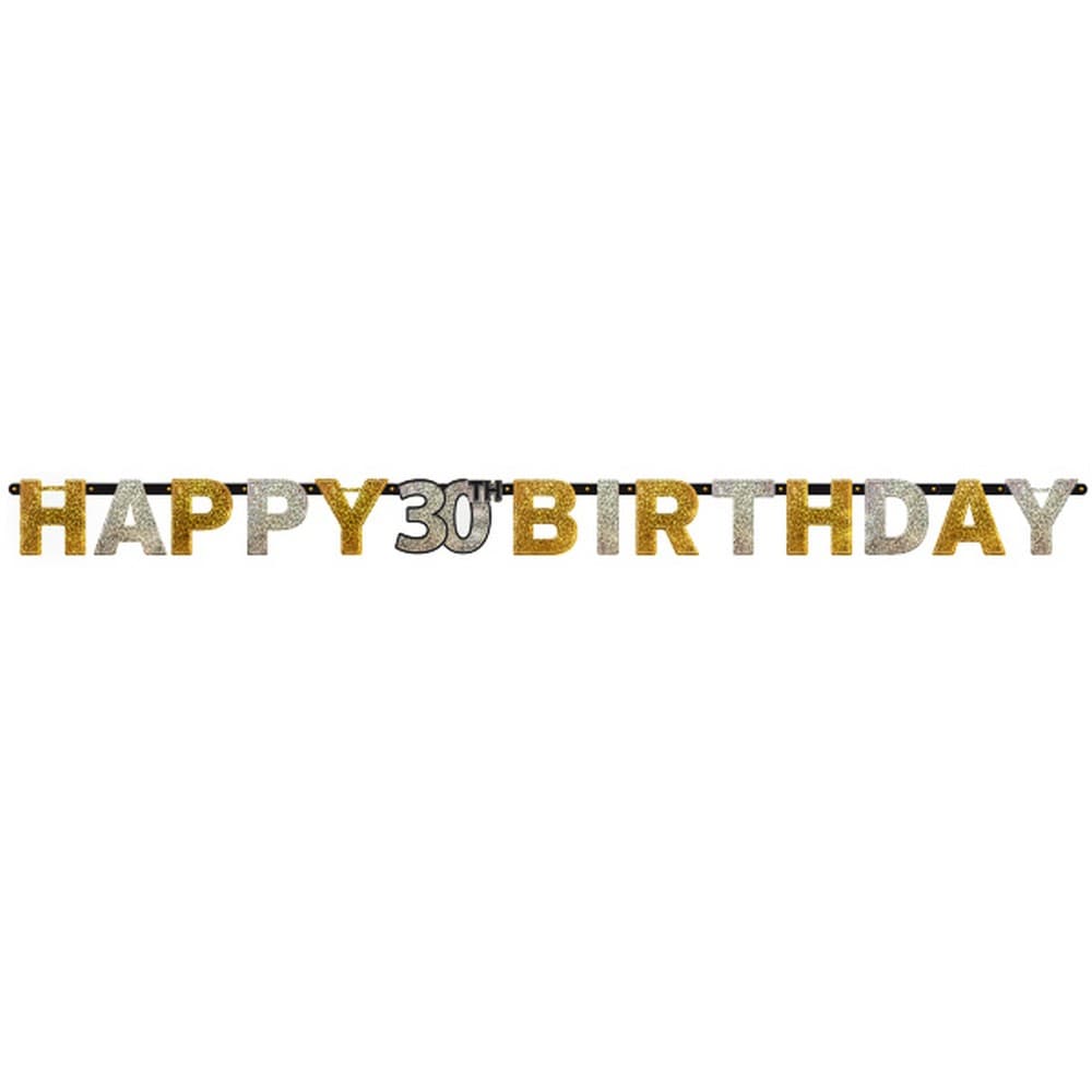 Amscan Prism Sparkling Celebration Milestone Birthday Letter Banner