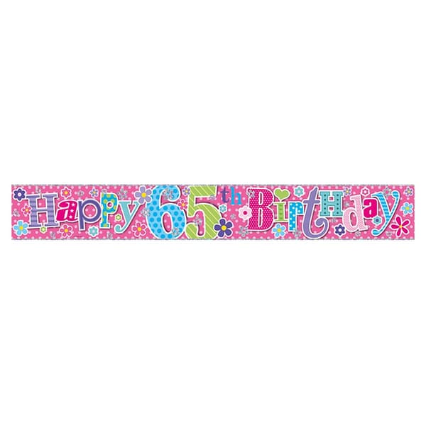 Simon Elvin Foil Banner Happy 65th Birthday