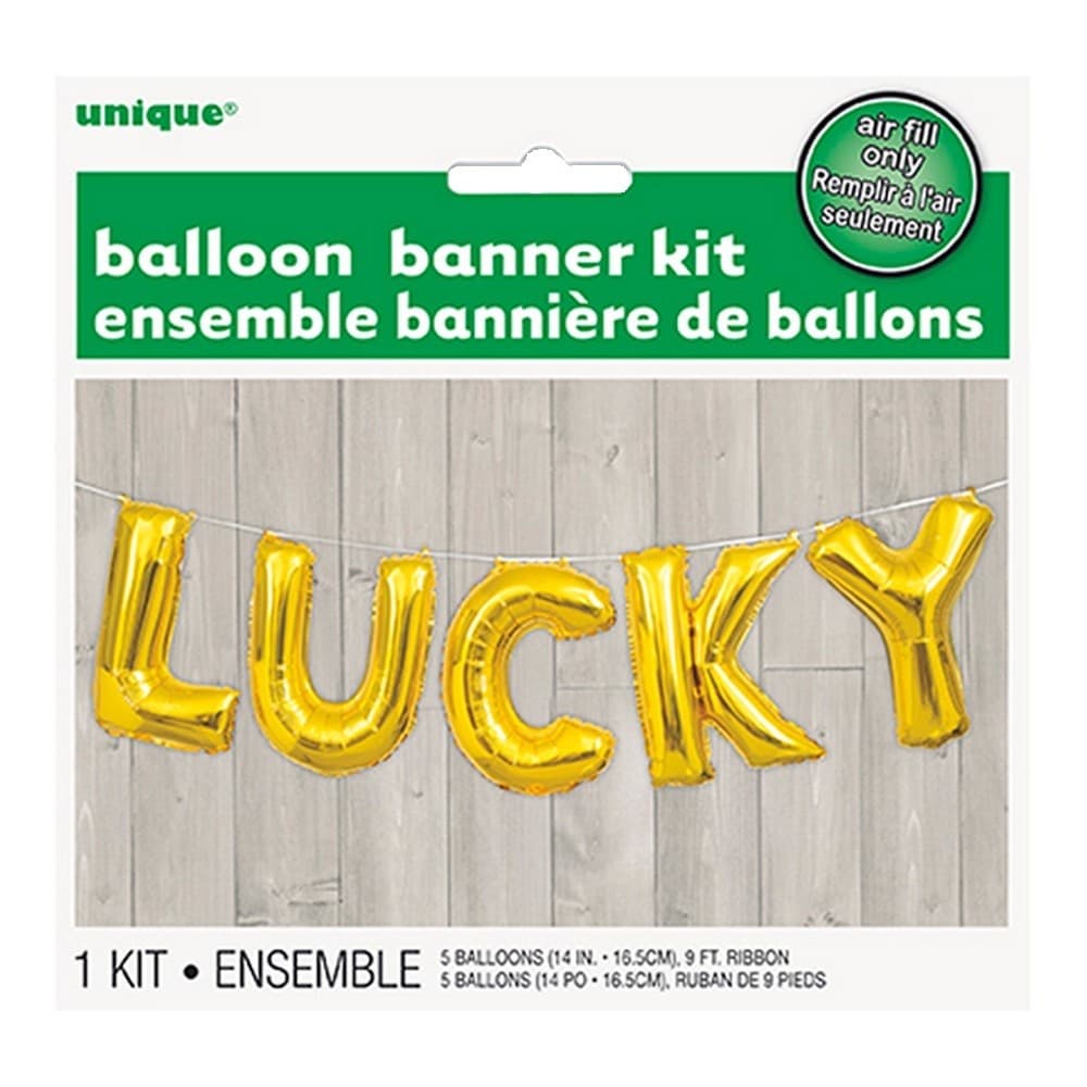 Unique Party Lucky Foil Balloon Banner Kit