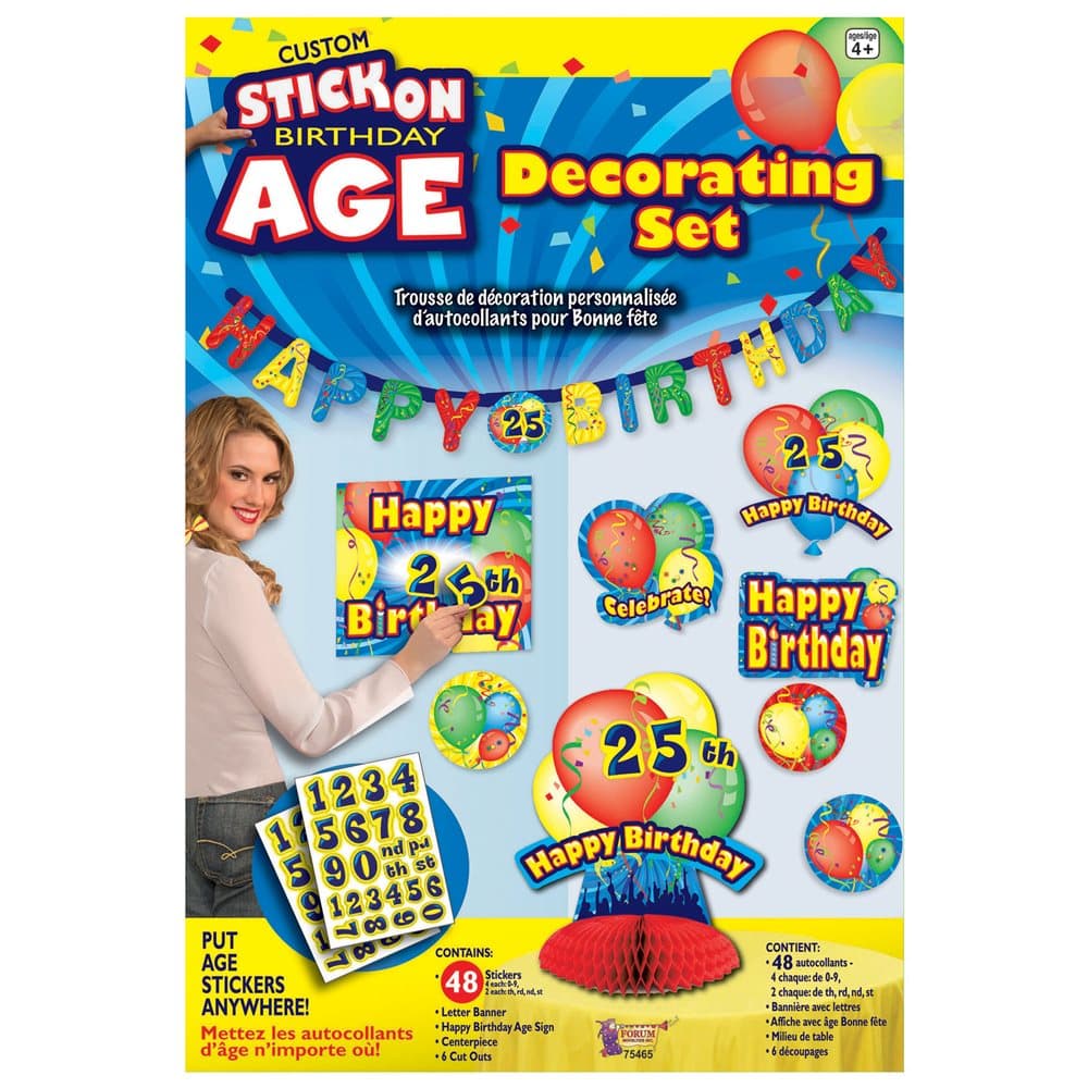 Bristol Novelty Custom Stick On Birthday Decorating Set