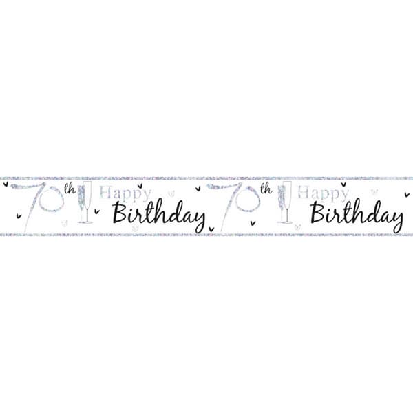 Simon Elvin Happy 70th Birthday Foil Party Banner