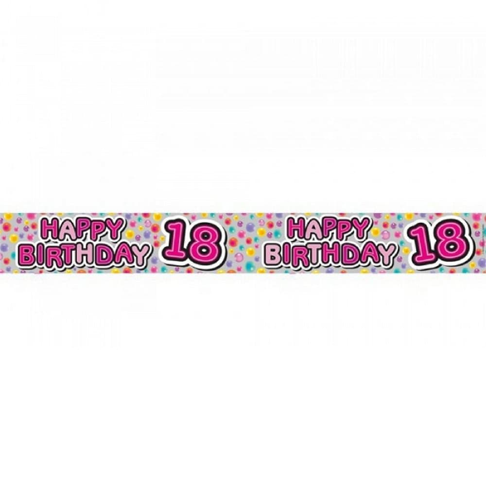 Expression Factory Happy 18th Holo Foil Banner (Pack of 6)
