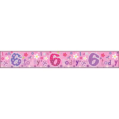 Simon Elvin Holographic Foil I Am 6 Today Banner