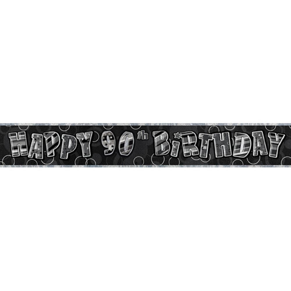 Unique Party 90th Birthday Glitz Foil Banner