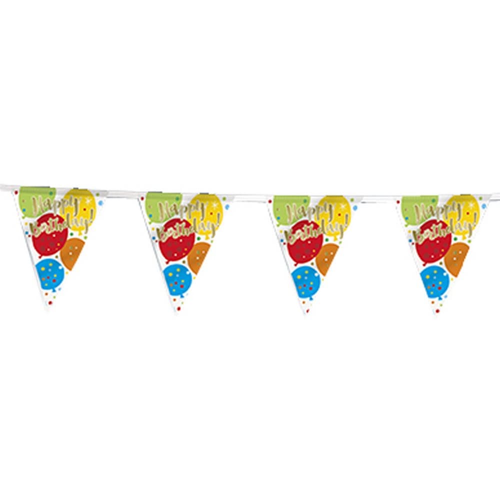 Unique Party Glitzy Gold Birthday Flag Banner