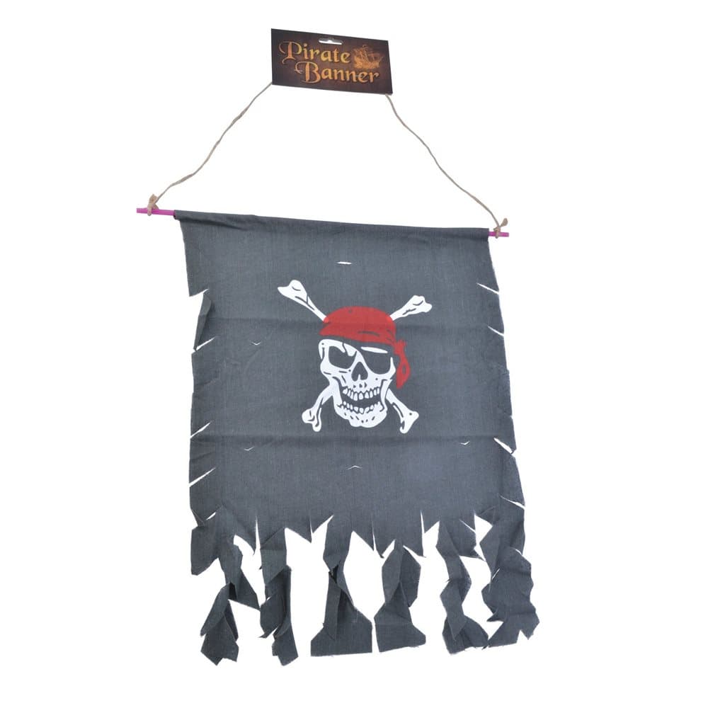 Bristol Novelty Skull And Crossbones Distressed Pirate Banner