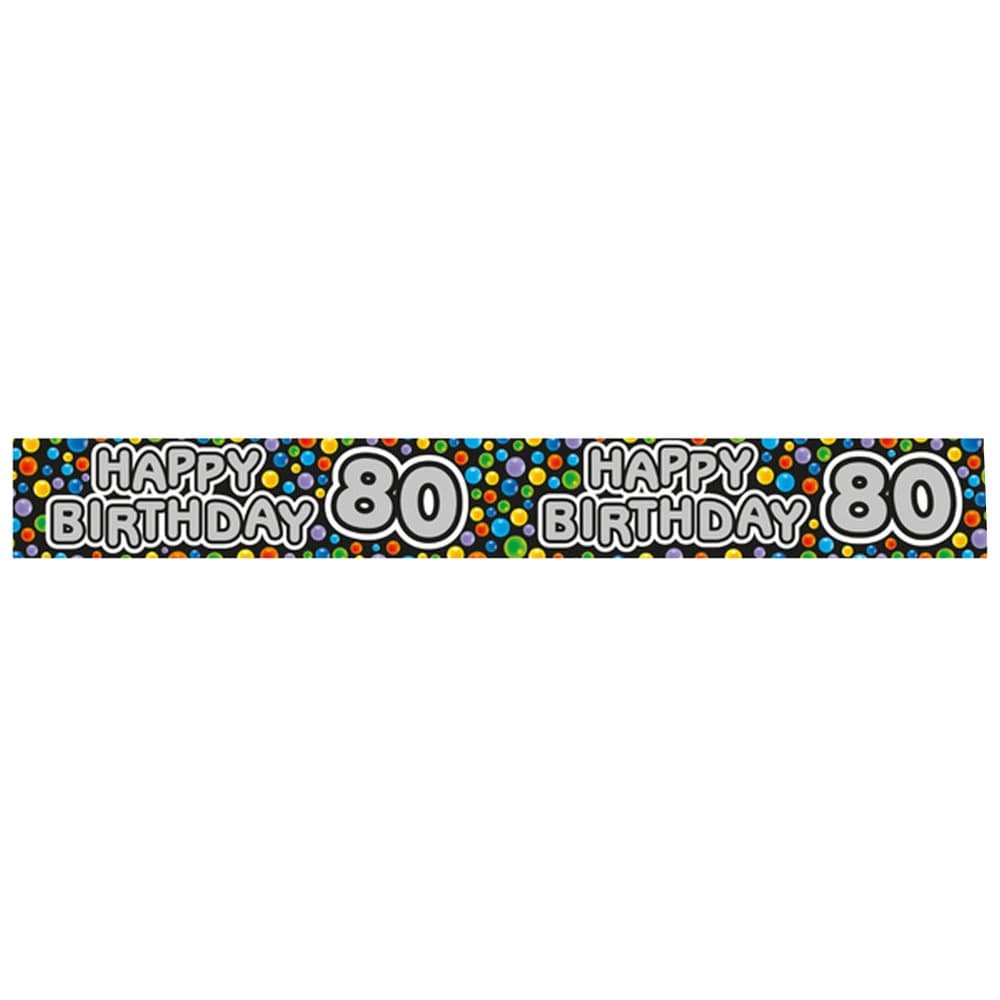 Expression Factory Happy 80th Birthday Polka Dot Foil Party Banner