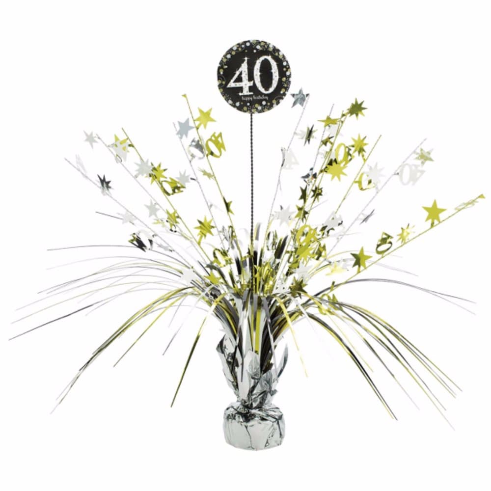 Amscan Gold Celebration 40th Birthday Centrepiece Spray Decoration