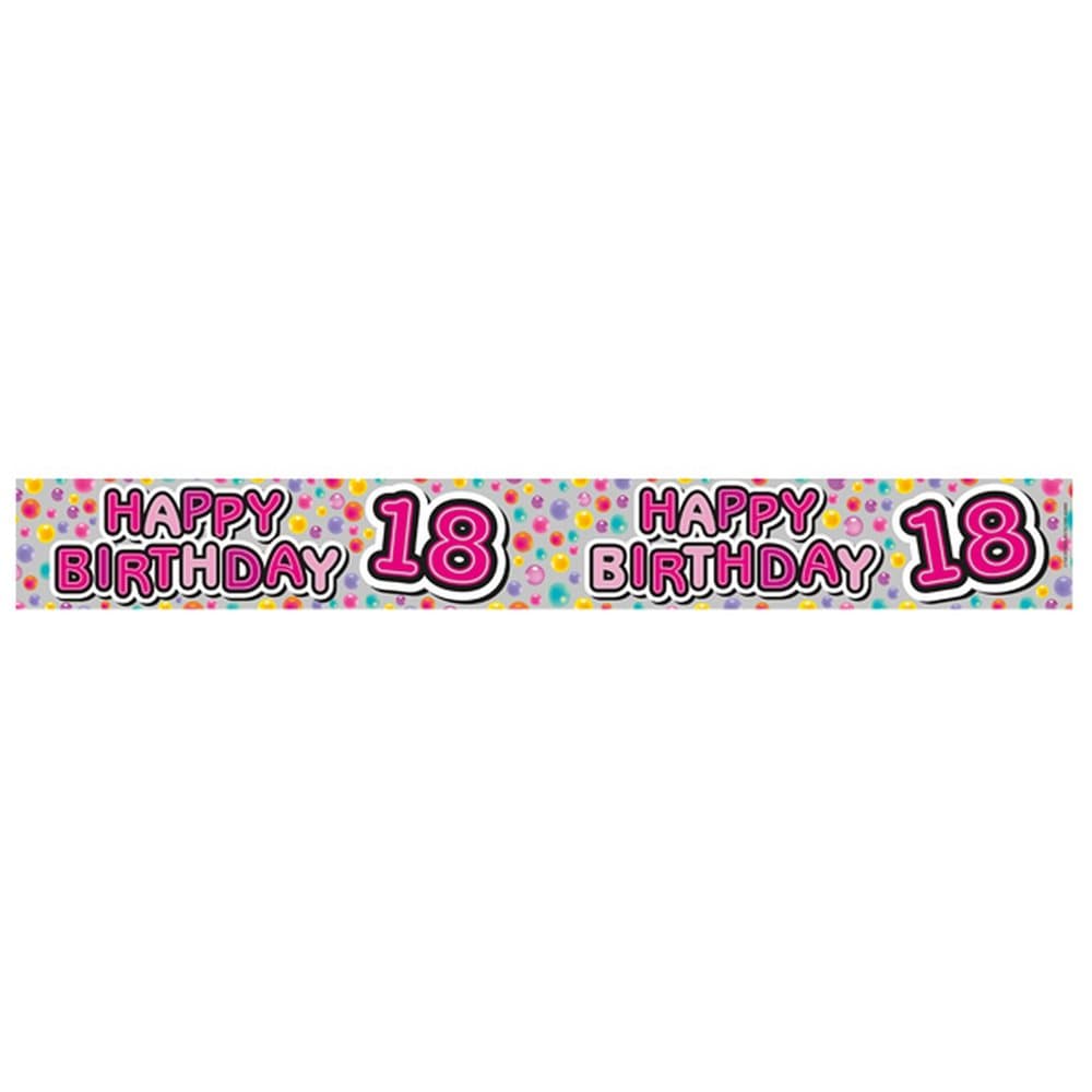Expression Factory Childrens Girls Happy 18th Birthday Foil Banner
