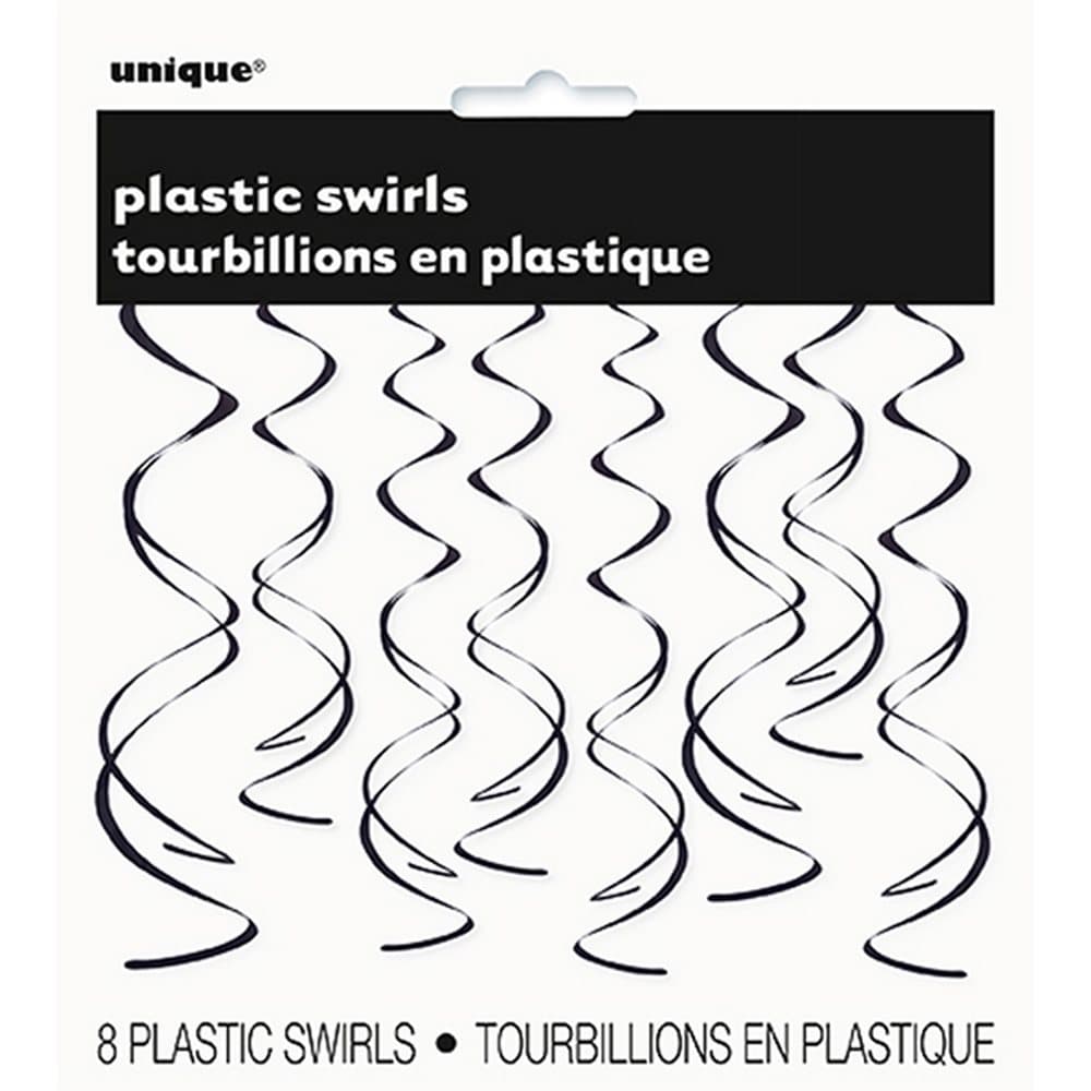 Unique Party Plastic Swirls Decorations (Pack Of 8)
