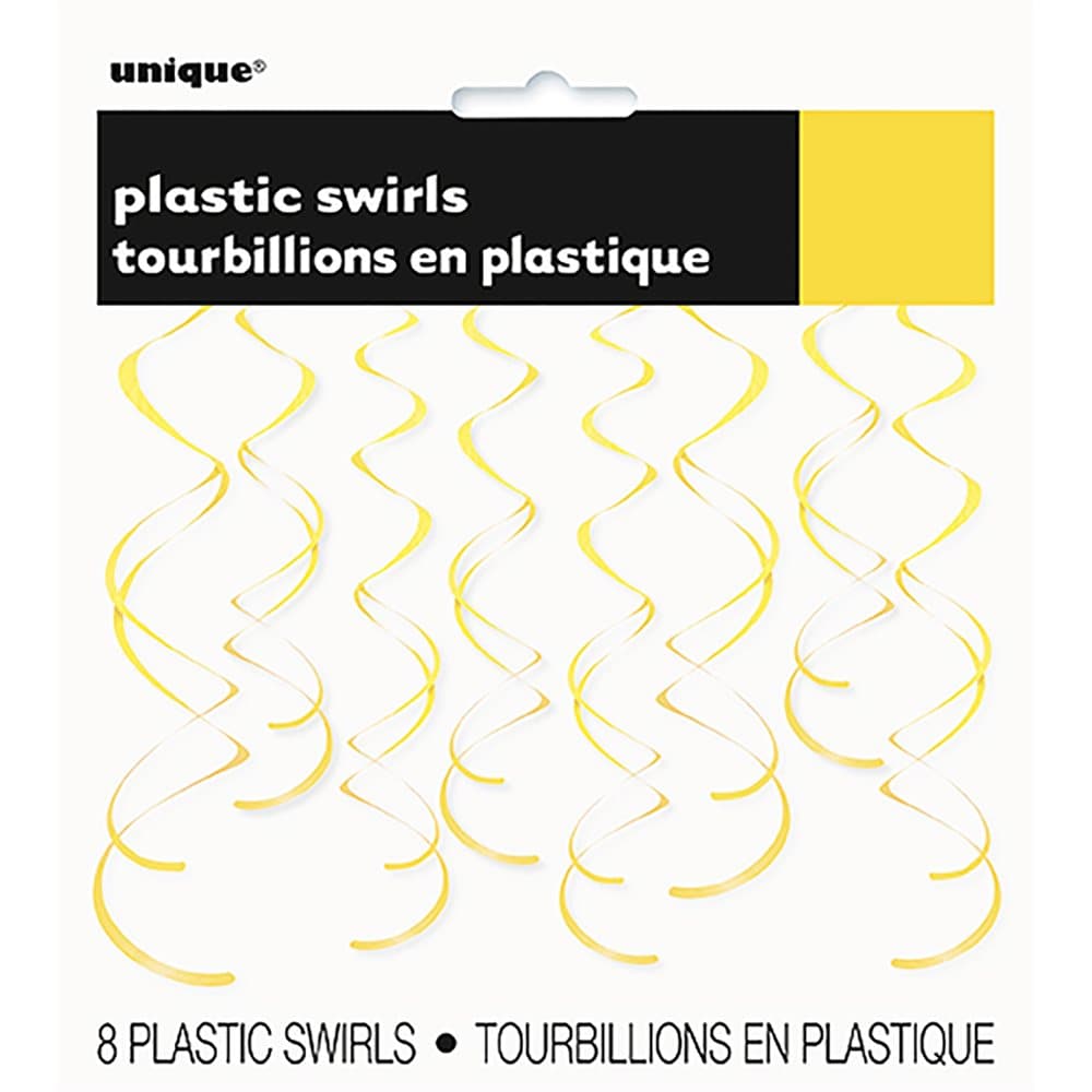 Unique Party Plastic Swirls Decorations (Pack Of 8)