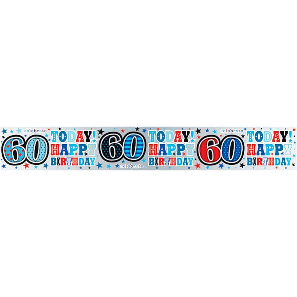 Simon Elvin Happy 60th Birthday Foil Party Banner