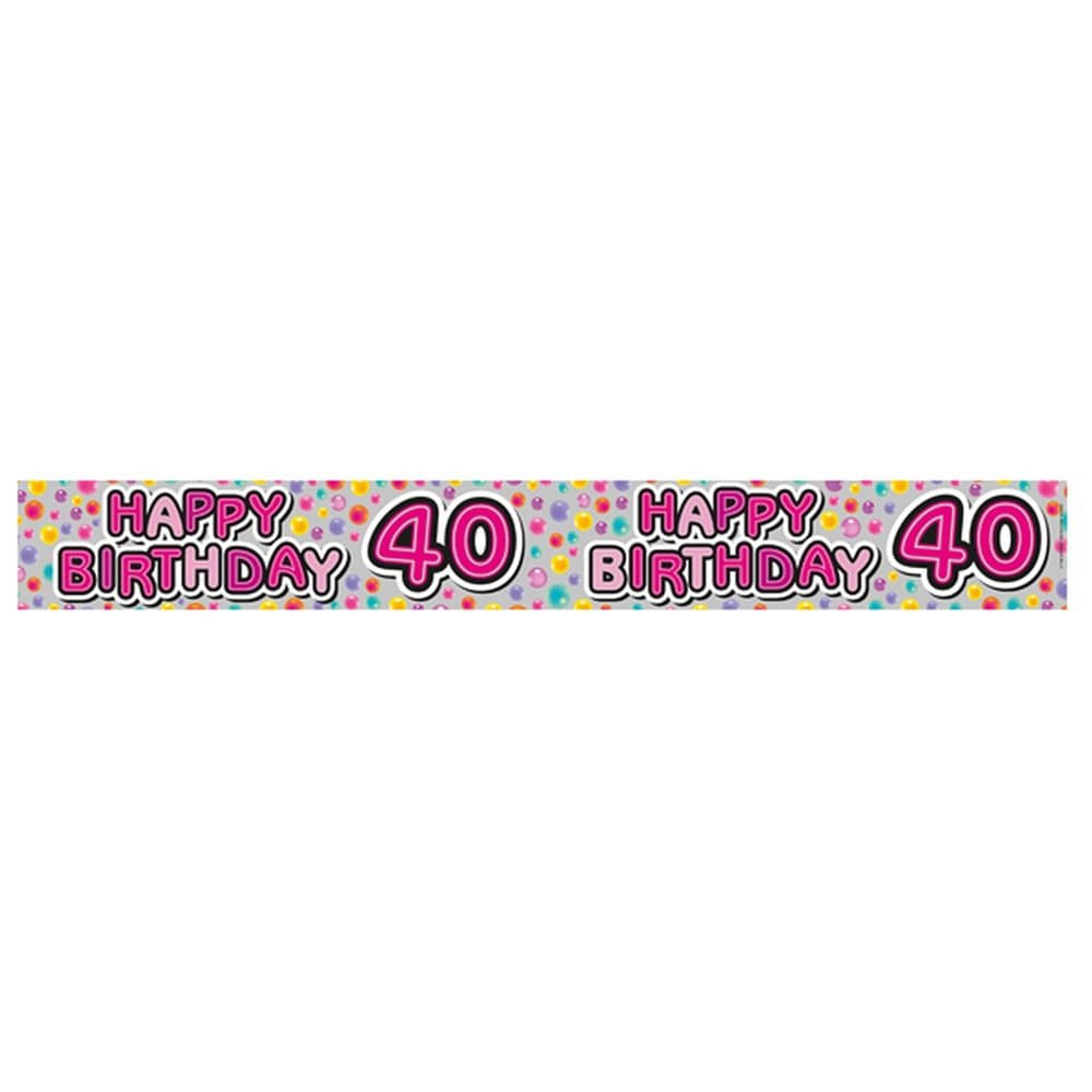 Expression Factory Womens/Ladies Happy 40th Birthday Foil Party Banner