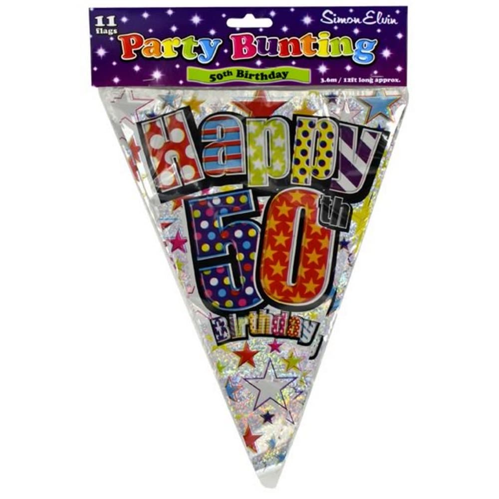 Simon Elvin 50th Birthday 12 Feet Bunting
