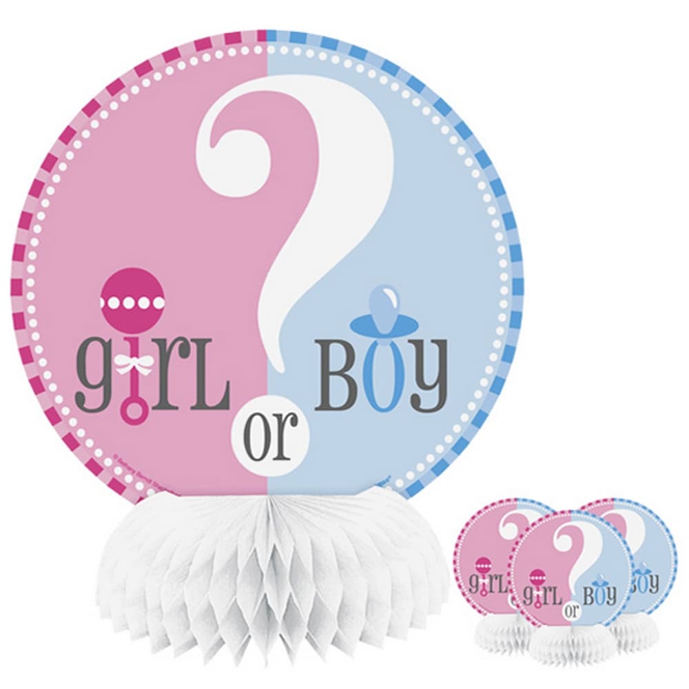 Unique Party Baby Shower Gender Reveal Honeycomb Decorations (Pack of 4)