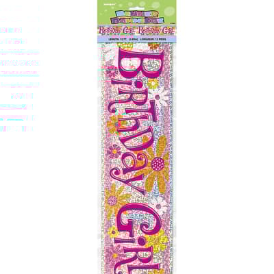 Unique Party Birthday Girl Banner
