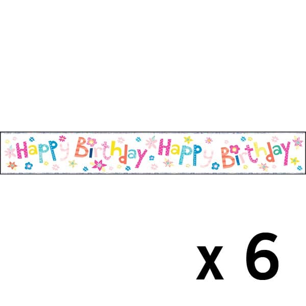Simon Elvin Girls Birthday Foil Banner (6 Pack)