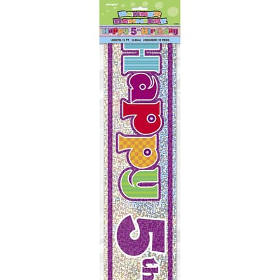 Unique Party Happy 5th Birthday Banner