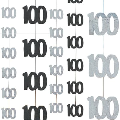 Unique Party Black 100th Birthday/Anniversary Hanging String Decorations