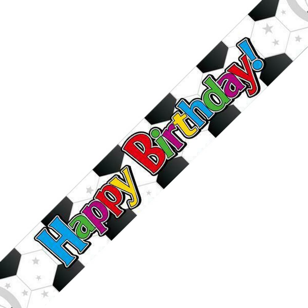 Oaktree Holographic Football Pattern Birthday Banner