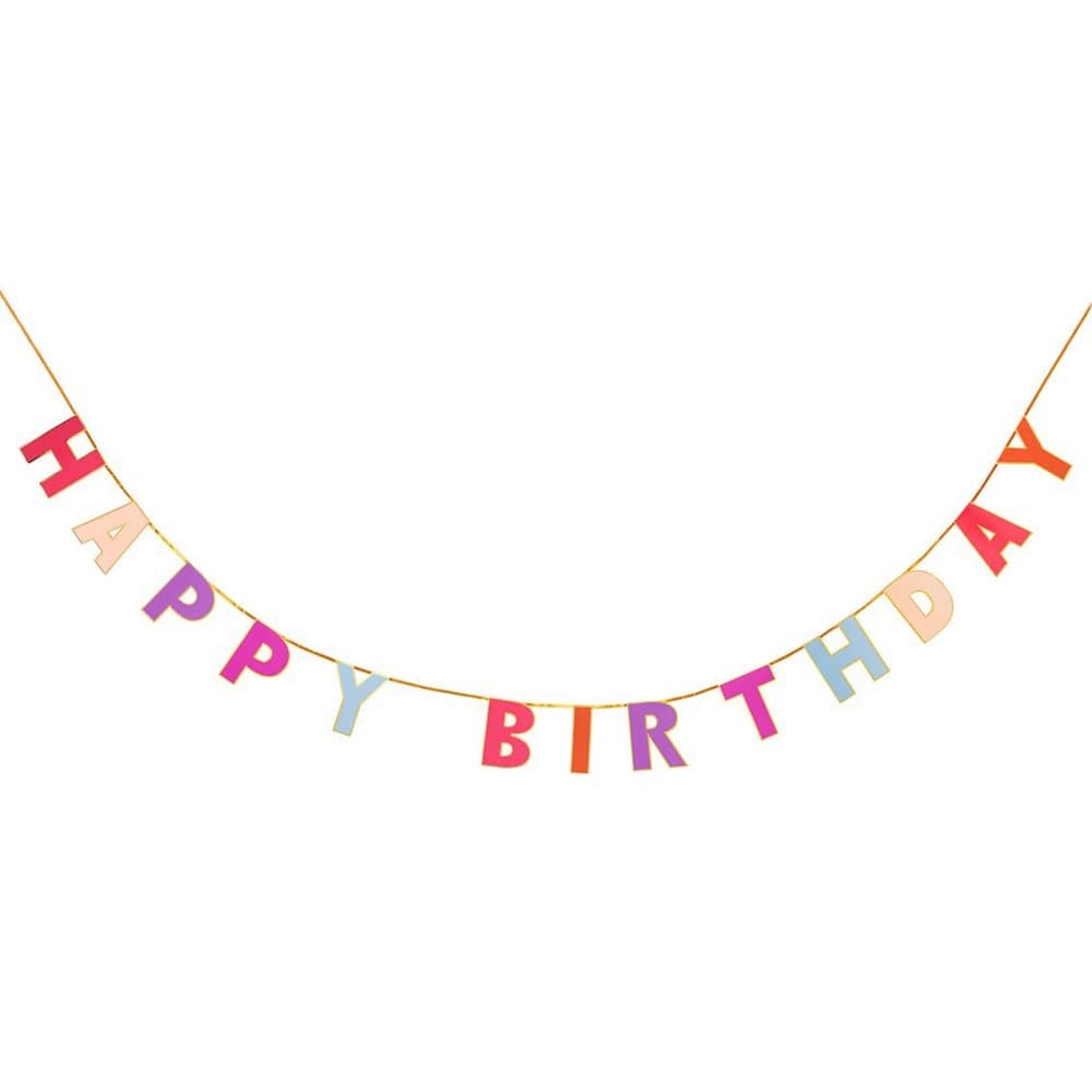 Happy Birthday Girlang Rosa Banner Grattis på Födelsedagen