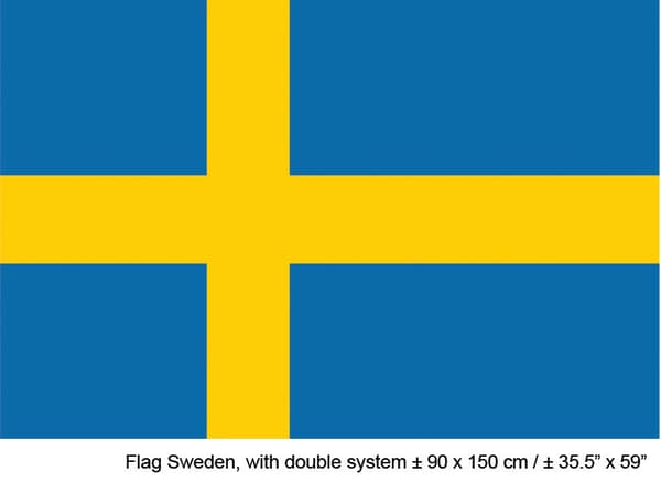 Sveriges flagg i tekstil (150 x 90 cm)