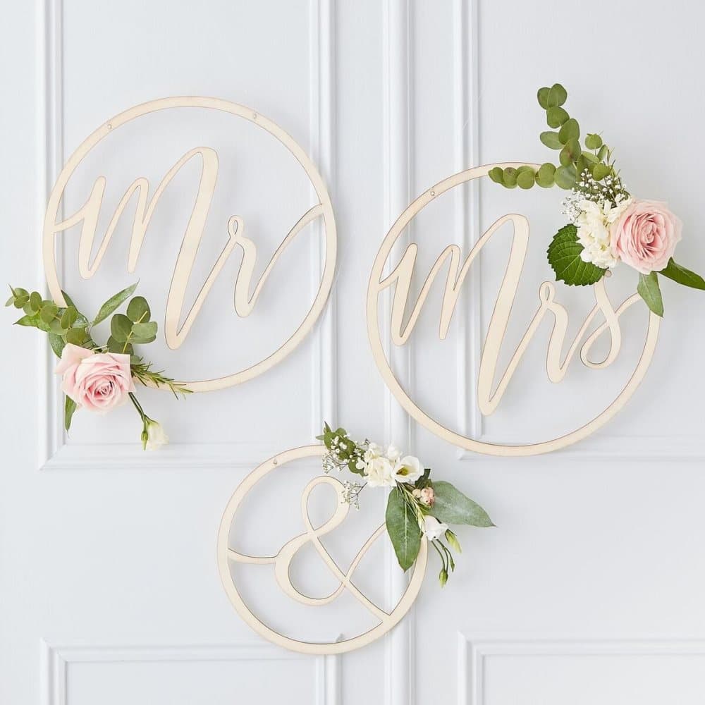 Mr & Mrs Ringar Dekoration till Bröllop