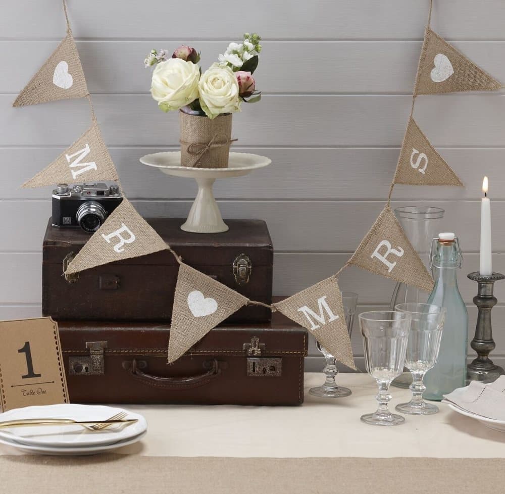 Jutevimpel Mr & MRS Vimpel - Boho Bröllop