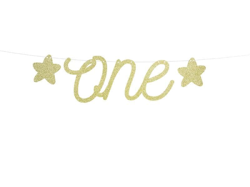 Girlang - ONE - Guldglitter Banner
