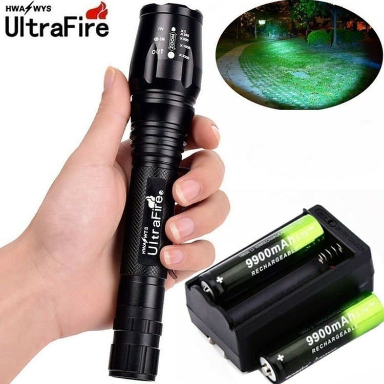 Vattentät Superstark 2000 Lumens XM-L T6 Zoombar Taktisk Militär Jakt LED Ficklampa