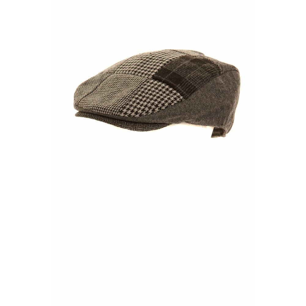 Mens Patchwork Winter Flat Cap With Wool