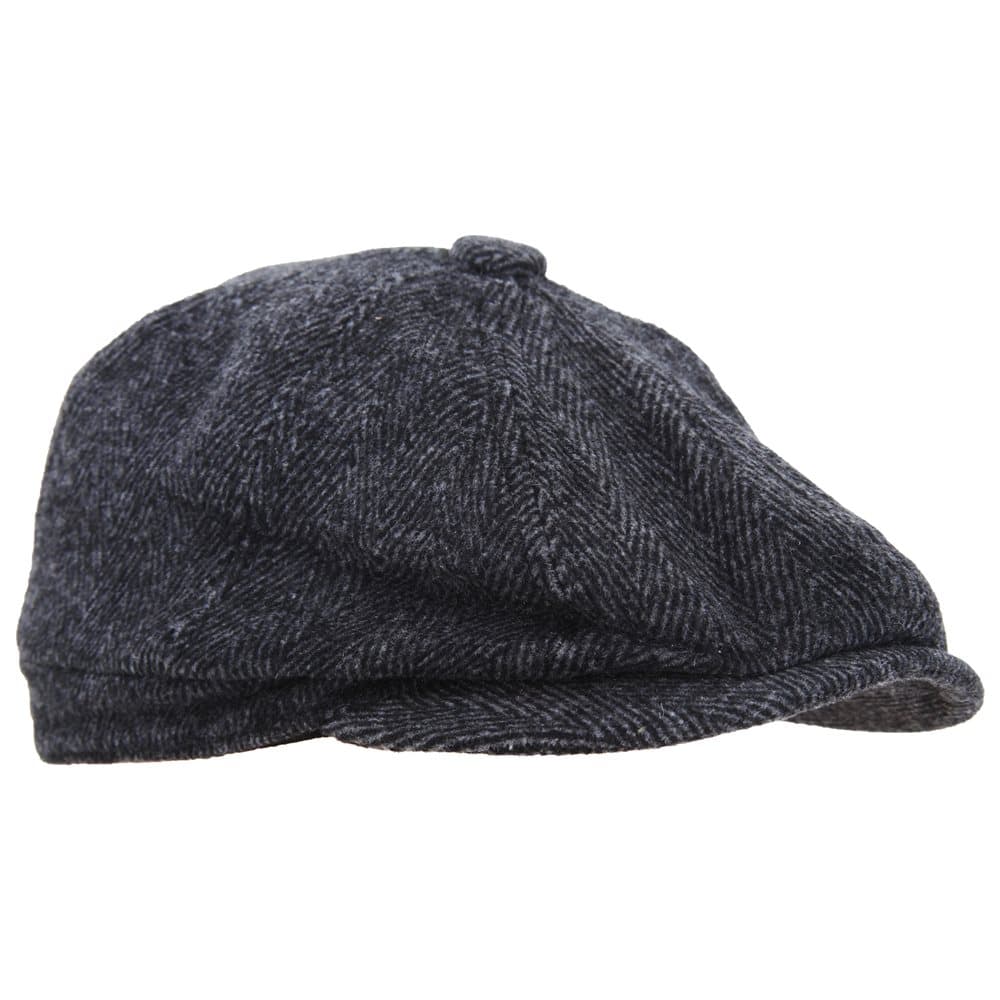 Mens 8 Panel Wool Blend Newsboy Cap