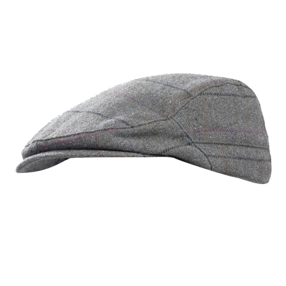 Mens Checked Wool Blend Winter Flat Cap