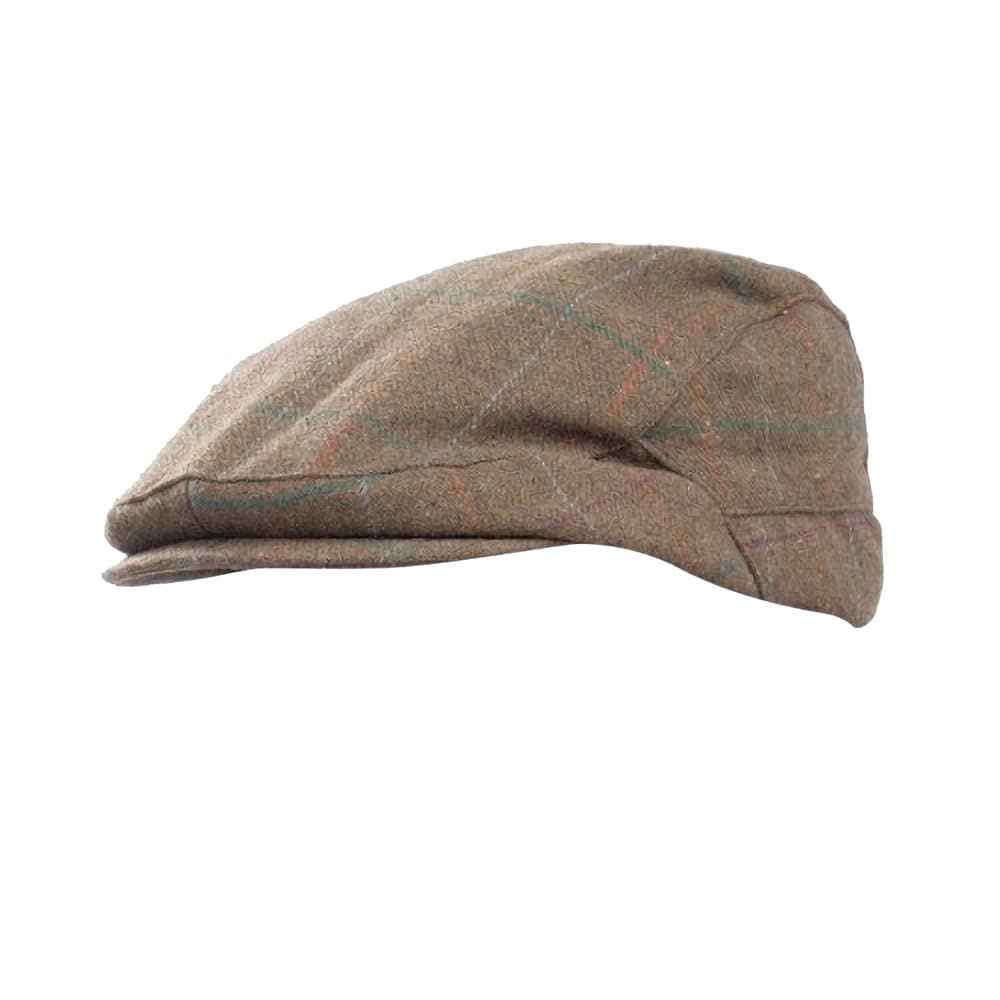 Mens Checked Wool Blend Winter Flat Cap