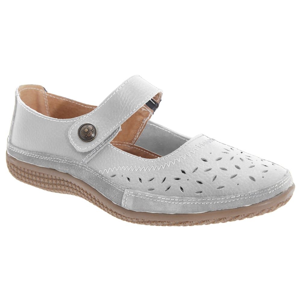 Boulevard Womens/Ladies Wide Fitting Touch Fastening Perforated Bar Shoes