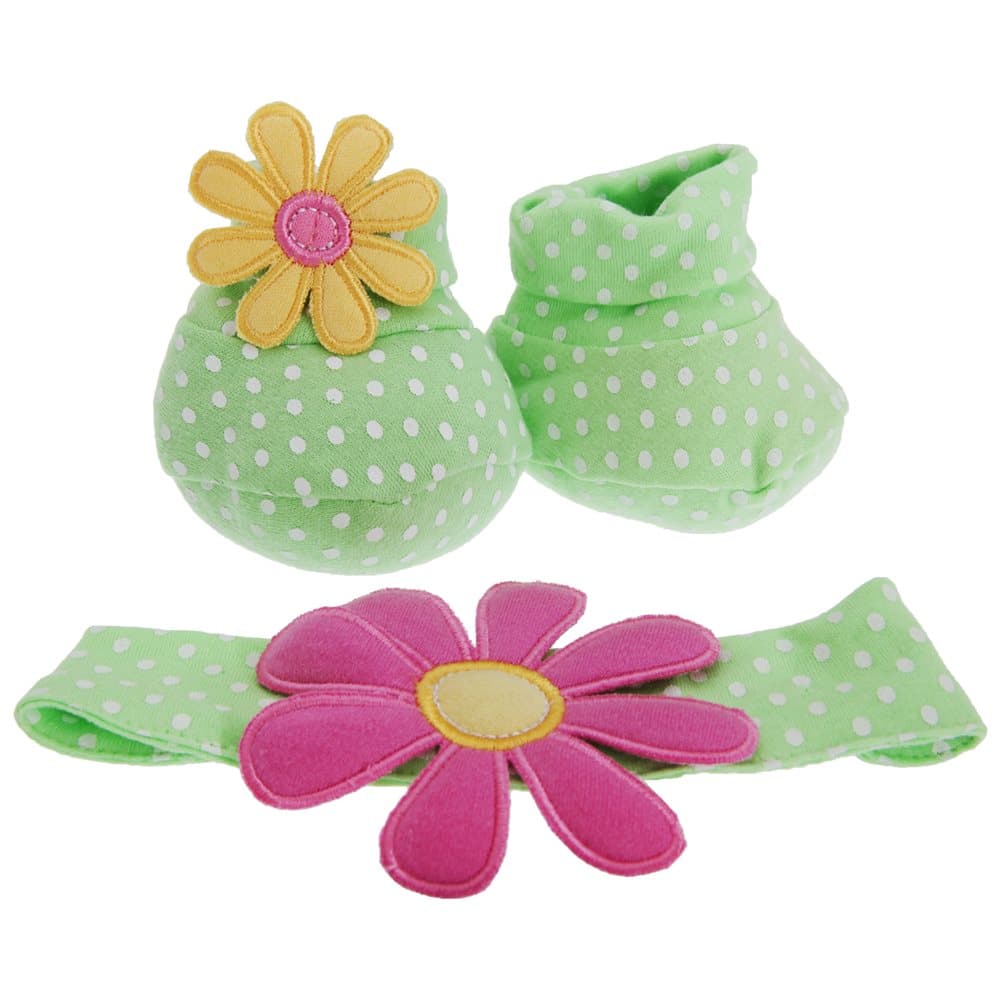 Baby Girls Butterfly/Flower Booties And Headband Set