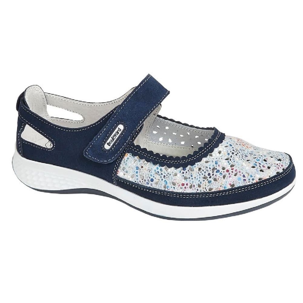 Boulevard Womens/Ladies E-Fit Floral Suede Bar Shoe