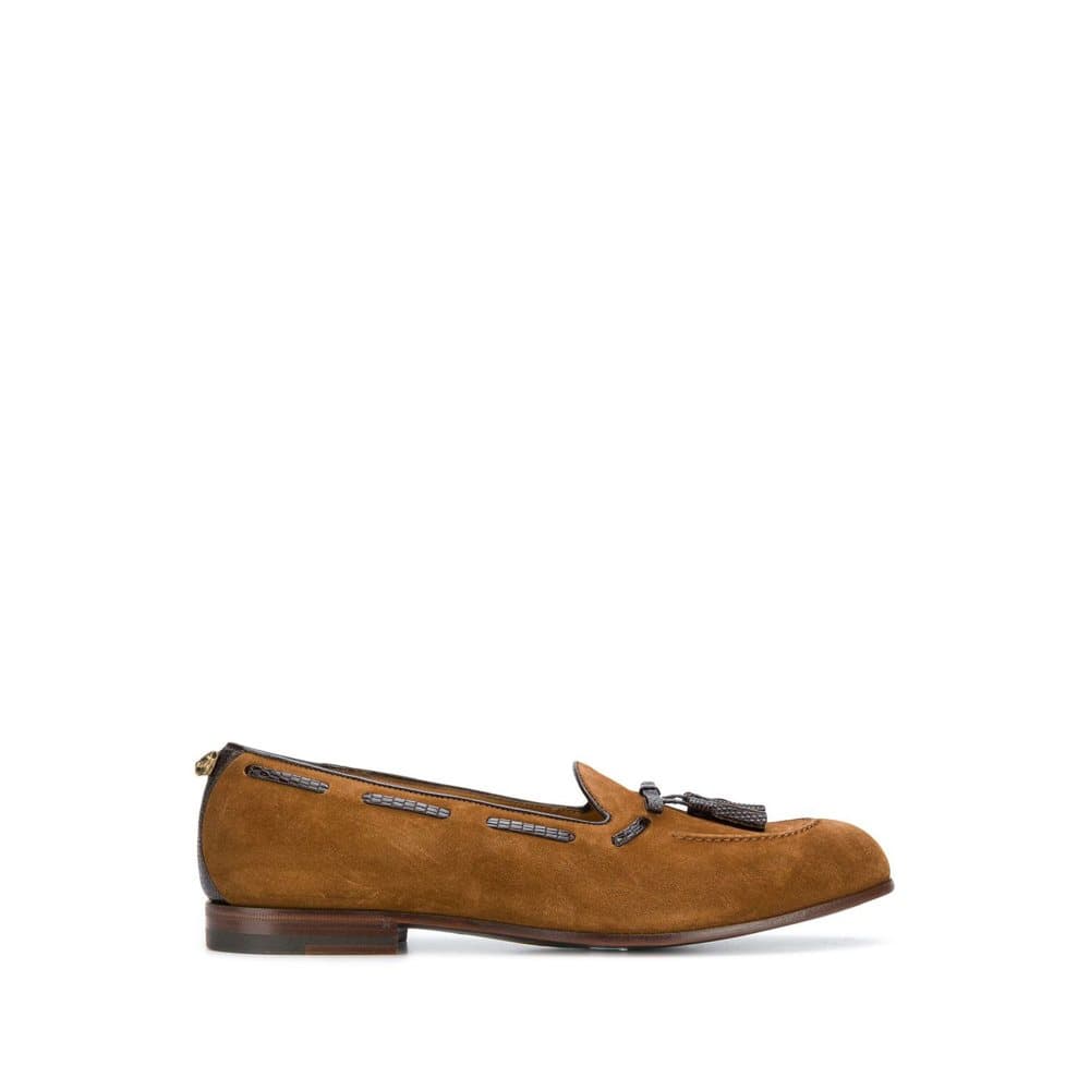 Pre-owned Gucci Leather Tassel Loafers Brown