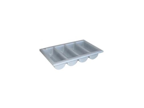 Bestikkasse 1/1 GN 53x32.5x10 cm 4-rum Plast Grå,1 stk