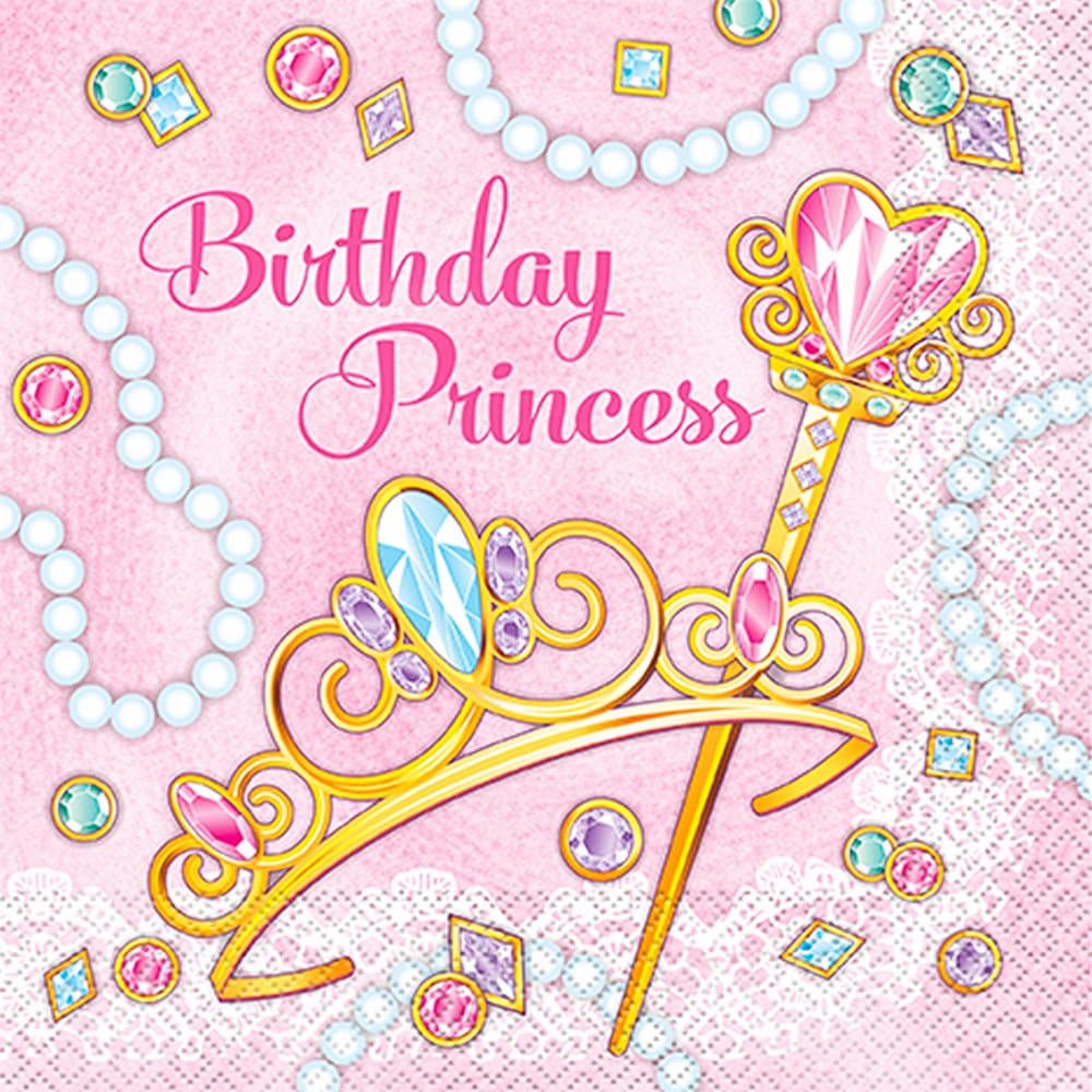 Unique Party Birthday Princess Lunch Napkins (Pack Of 16)